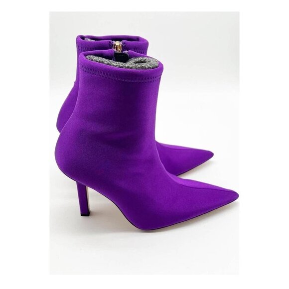 Good American Neoprene Ankle Boots 7.5 Purple NEW NIB pointy - Picture 5 of 12